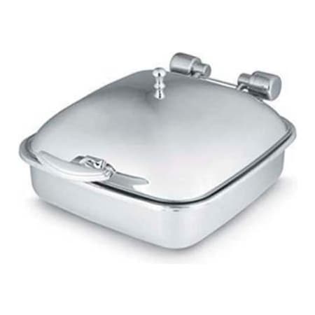 Vollrath Co Vollrath Intrigue Square 6 Quart Induction Chafer, 46133, W/ Porcelain Food Pan, Solid Top 46133